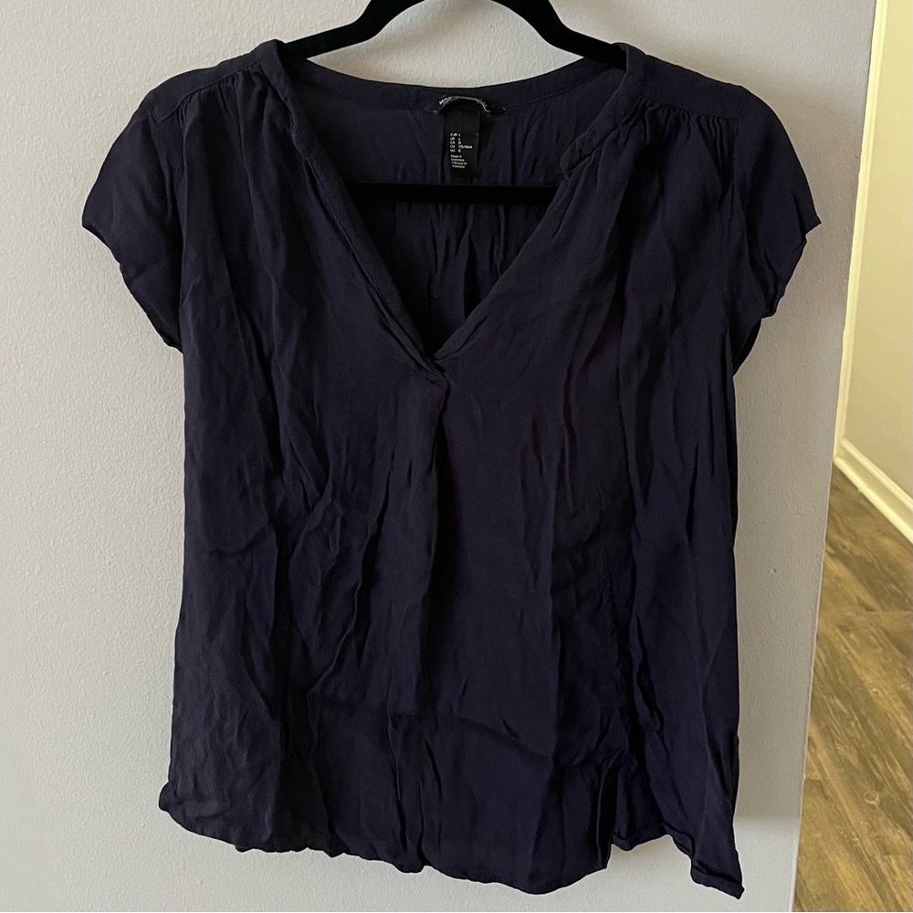 Navy Blue Work Blouse